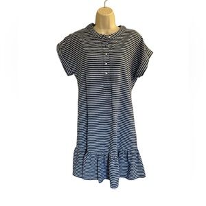 Tommy Hilfiger Navy and White Striped Midi Dress